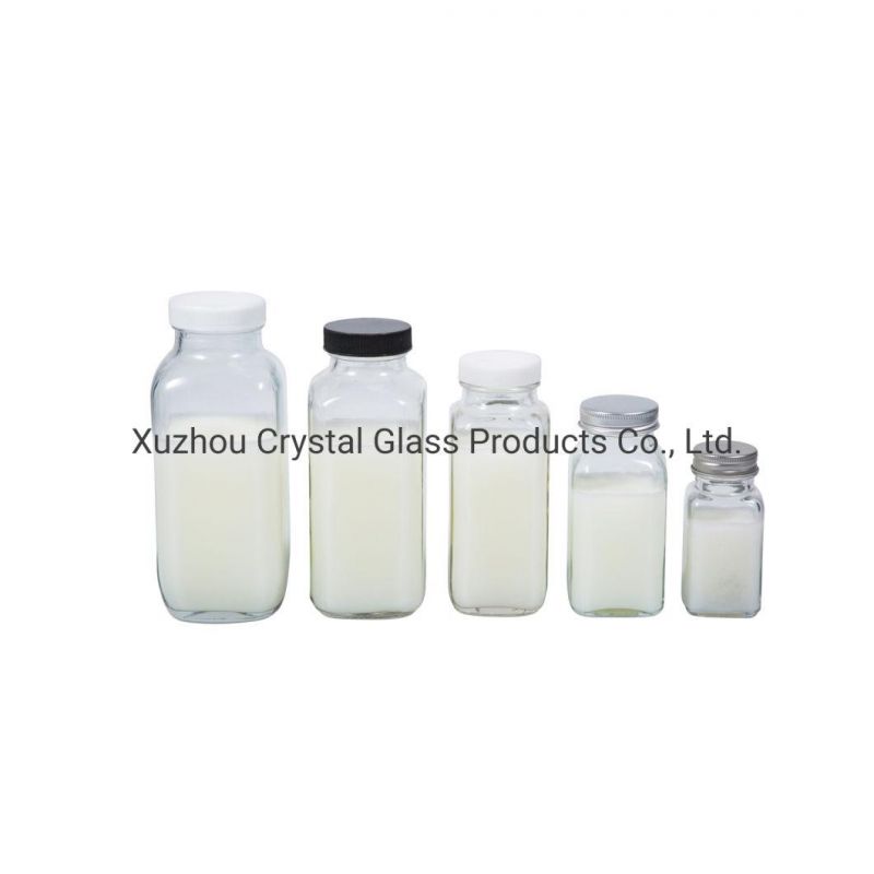 500ml 16oz Glass Beverage Bottle Milk Tea Coffee Juice Cup Enzyme Bottle Glass Bottle with Aluminum Cap