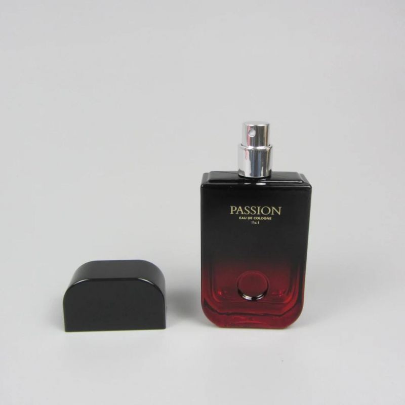 Luxury Square 100ml Transparent Spray Black Glass Perfume Bottle