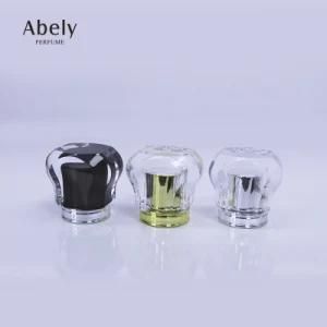 Transparent Clear Glass Bottle Matched Acrylic Perfume Packaging Cap