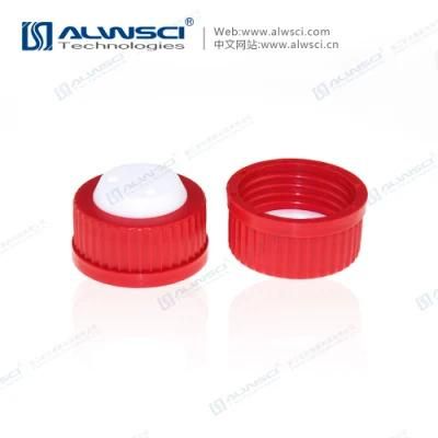 Red Gl45 Safety Cap with Three Holes for 1/16 Inch Od Tubing