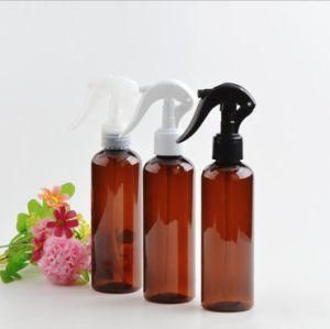 200ml Pet Plastic Amber Round Shape Trigger Mist Spray Cleaning Bottle