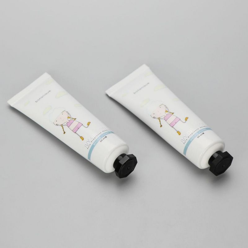 White Plastic Skin Care Packaging Manufacturer Tube with Wood Grain Screw Cover 80ml 90ml 100ml