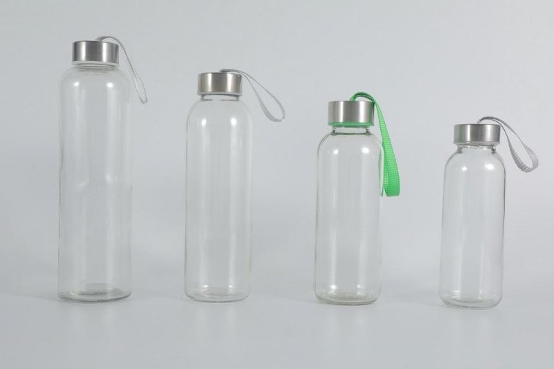 Frosted Sand Blasting Drinking Glass Mineral Warter Bottles 300ml 500ml 750ml Glass Bottle 1L