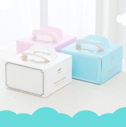 Wholesale Portable One-Piece Good Time Cake Box Melaleuca Square Birthday Pastry Cake Box Free Base and Logo Food Storage Cupcake Shaped Packaging Box with Hand