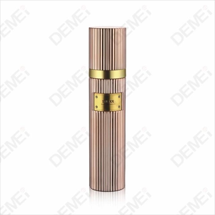 Demei 50/120ml Cosmetic Skin Care Packaging Gold Ribbed Cylinder Toner Lotion Glass Bottle Series