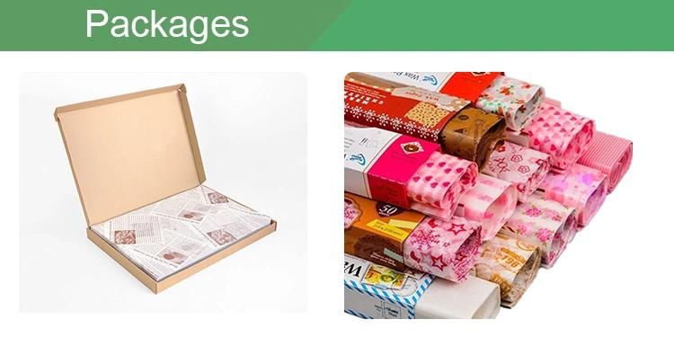 Sandwich Hamburger Wrappers Oil Resistant Fast Food Wrapping Paper Food Packaging Printed Greaseproof Paper