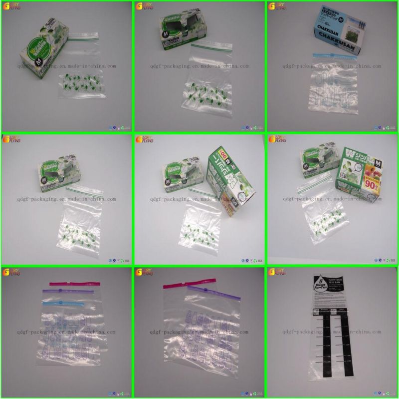 PE Colored Slider Zipper Food Packaging Plastic Bags with Double Zip Lock Poly Pouch for Fruits Fresh Packing