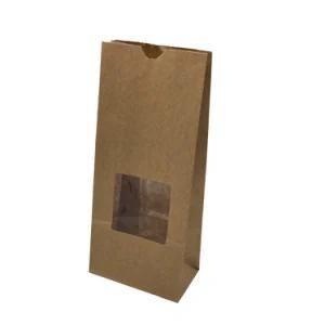 Portable Food Packaging Brown Kraft Paper Bag