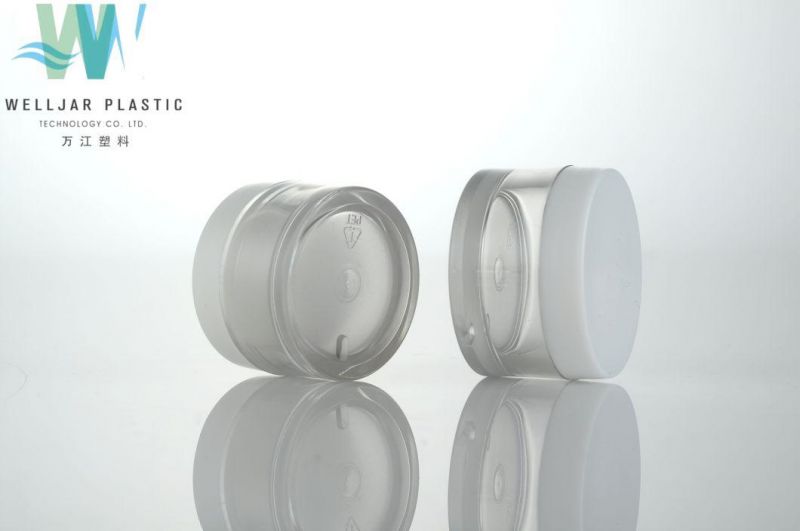 Plastic Pet Flat Shoulder Cream Jar with PP Body