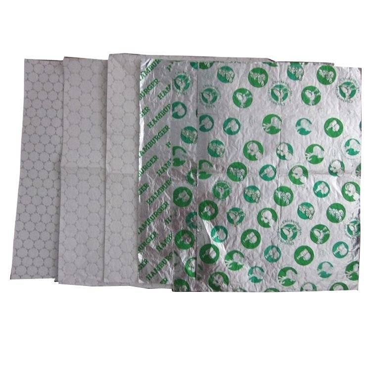 Food Grade Hamburger Greaseproof Aluminum Foil Wrapping Paper Aluminum Coated Wrap
