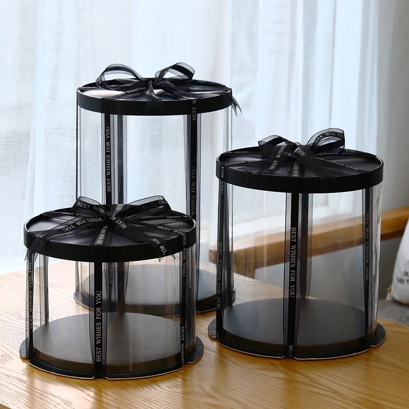 Factory Customized The Food Box Take Away Squared Round Pet PVC Transparent Package Box Cantainer