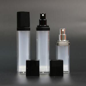 Square Transparent Lotion Bottle with Black Cap (NAB35)