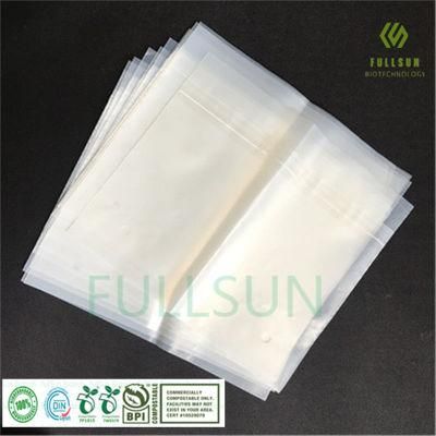 Fully Biodegradable Clothing Bag Apparel Packaging Bag TUV Certification 100% Compostable DIN En13432 Custom Printed Glue Strip Plastic Bag