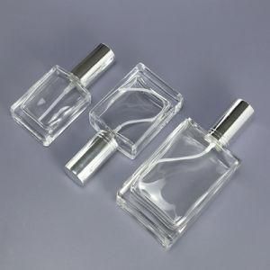 Wholesale 30ml 50ml 100ml Empty Clear Square Refillable Glass Spray Perfume Bottle