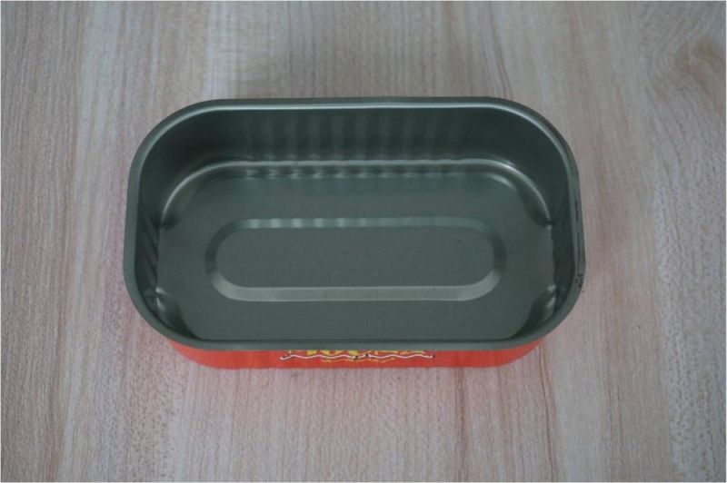 Metal Square Empty Food Processing Tin Can with Easy Open Lid for Sardine Fish