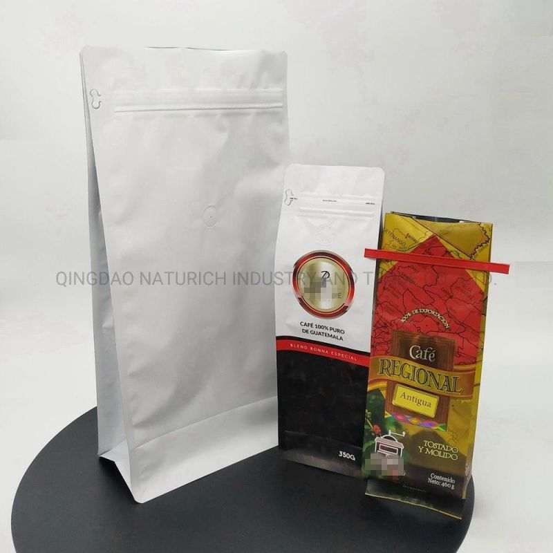 Resealable Ziplock Flat Bottom Food Bag Packaging & Printing for Coffee Beans