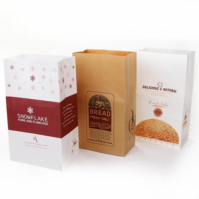 Takeaway Food Packaging Square Bottom Brown Kraft Paper Bags