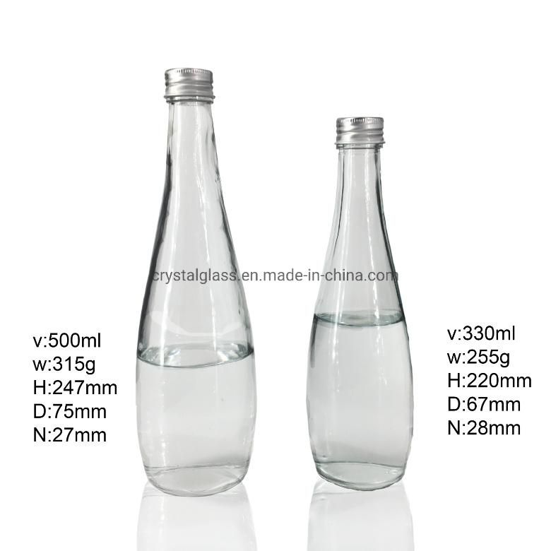 330 500ml Custom New Design Water Bottle Glass for Mineral Water with Thin Bottom