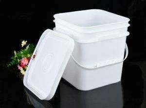 Food Grade 10L Square Plastic Packaging Bucket with Handle