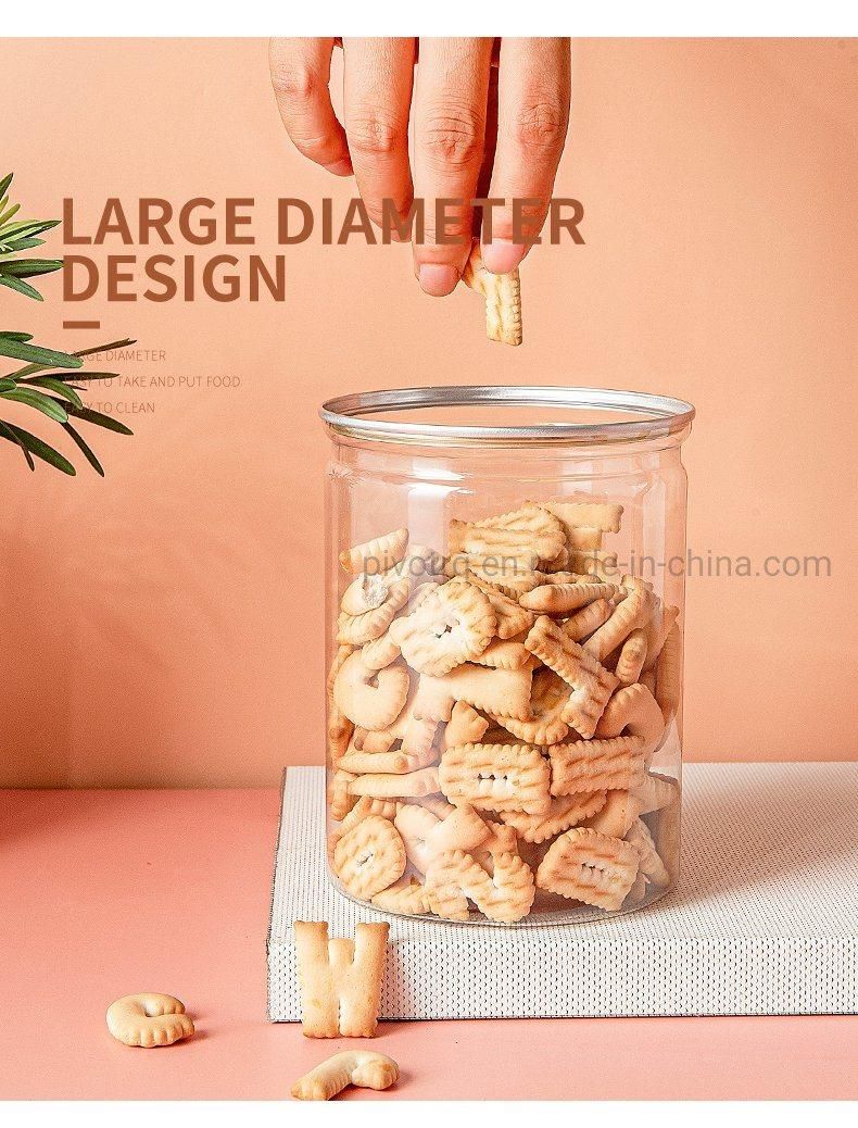 640ml Empty Plastic Pet Easy Open Can with Aluminium Lid for Nuts Food