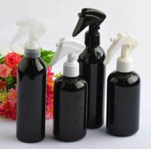 250ml Pet Plastic Boston Round Shoulder Shiny Black Color Trigger Mist Spray Cleaning Bottle