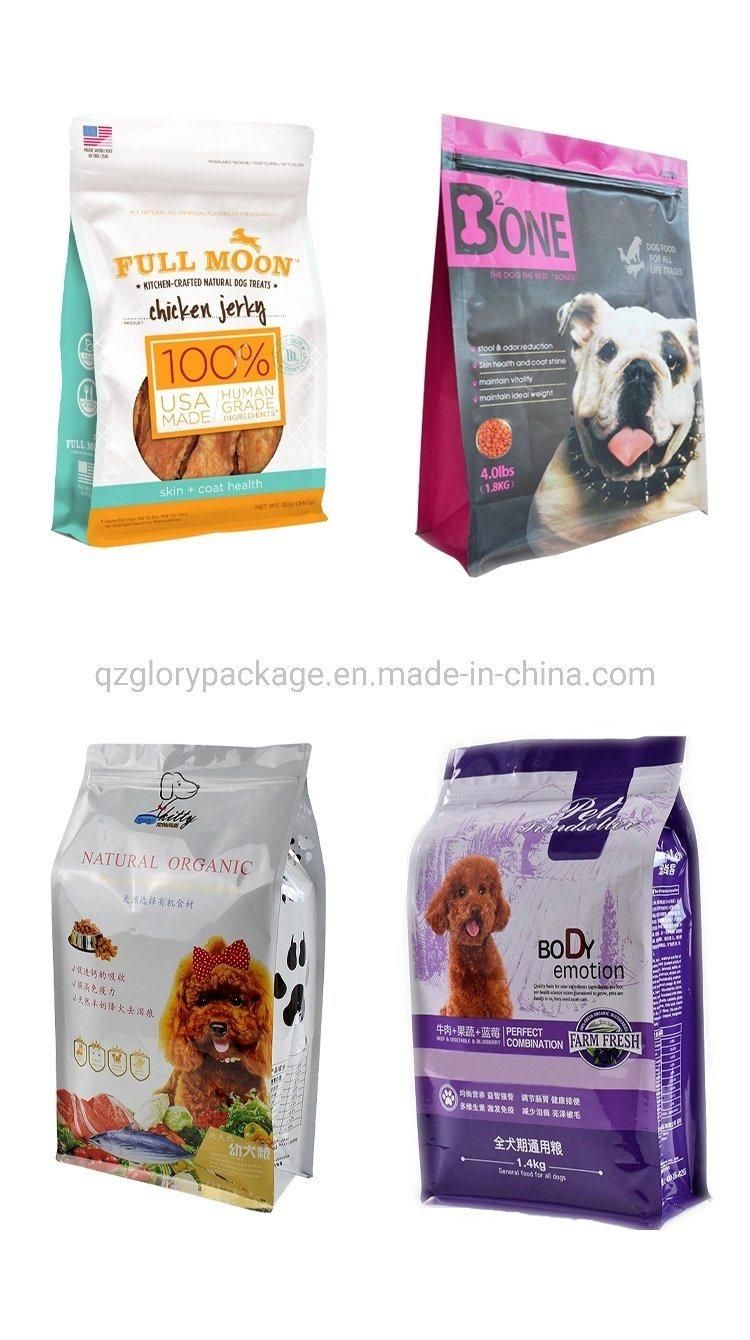 1kg 2.5kg 5kg 10kg 15kg 20kg Plastic Stand up Flat Bottom Pet Dog Food Packaging Bags
