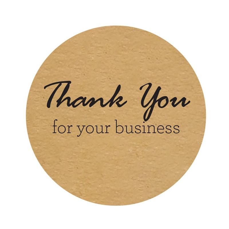 Elegant Kraft Paper Thank You for Your Business Stickers