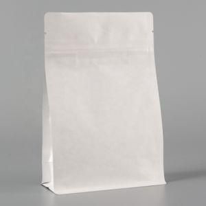 Biodegradable Flat Bottom Food Packaging Bag Paper Bags with Zipper