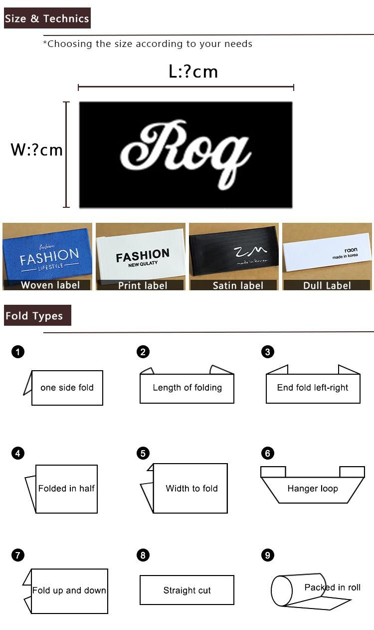 High Density Custom Design Clothing Woven Label Apparel Woven Tag