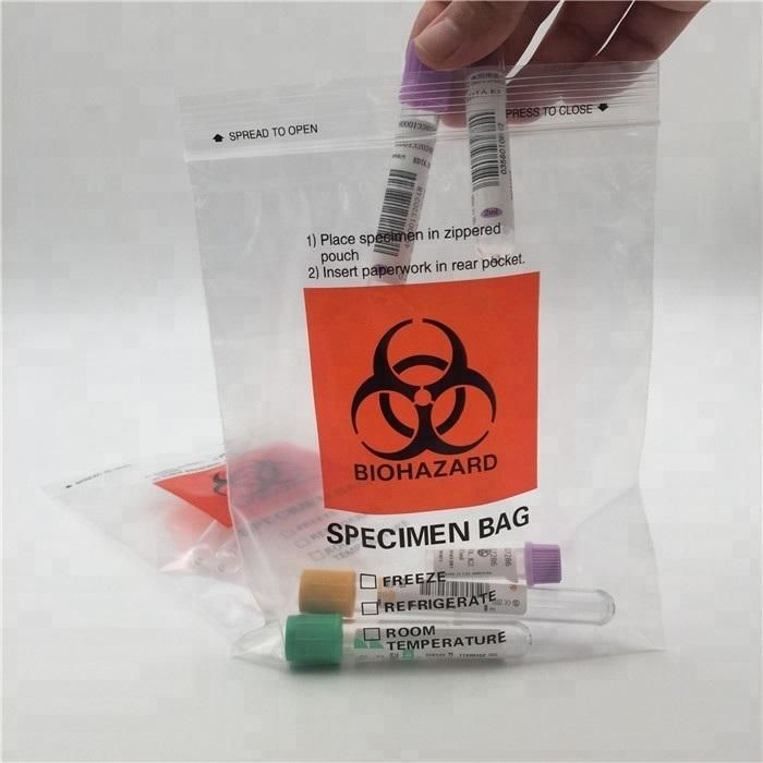 Specimen Plastic Bag 6"X9" Biohazard Bag