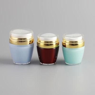 Wholesale Luxury Cosmetics 30ml Acrylic Plastic Black Matt 1.7oz Airless Lotion Pump Jar for Skin Cream Containers