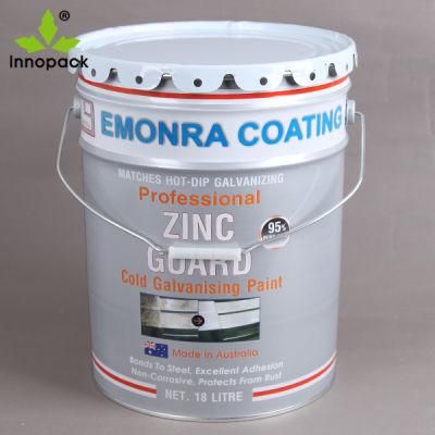 19L/5 Gallon Galvanized Steel Metal Bucket Paint Pail