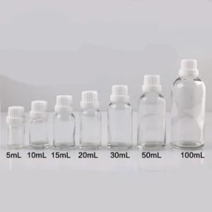 Clear Essential Oil Bottles with Aluminum Lid and Dropper
