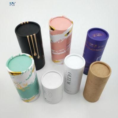 Cute Round Kraft Paper Cardboard Box with Printing for Essential Oil Labels Roller Bottle Paper Gift Box Packaging Paper Boxes