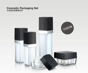 Square Acrylic Cosmetic Cream Pump Bottle for Skin Care
