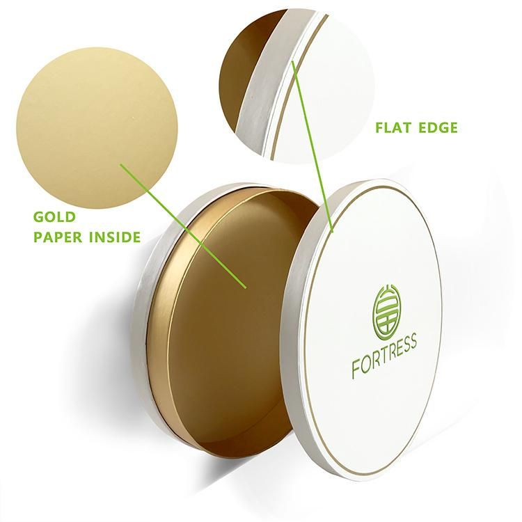 Eco Friendly Round Flat Edge Foil Printing Kraft Cardboard Paper Tube Box for Skin Care/Cosmetic Jewelry/Flower/Gift/Chocolate/Toys Packaging