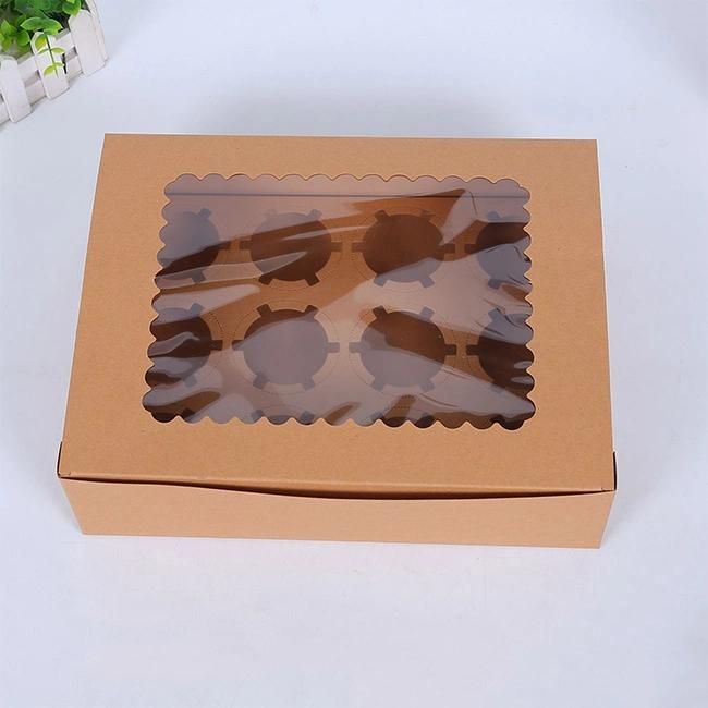 Wholesale Kraft Paper Cupcake Paper Storage Box