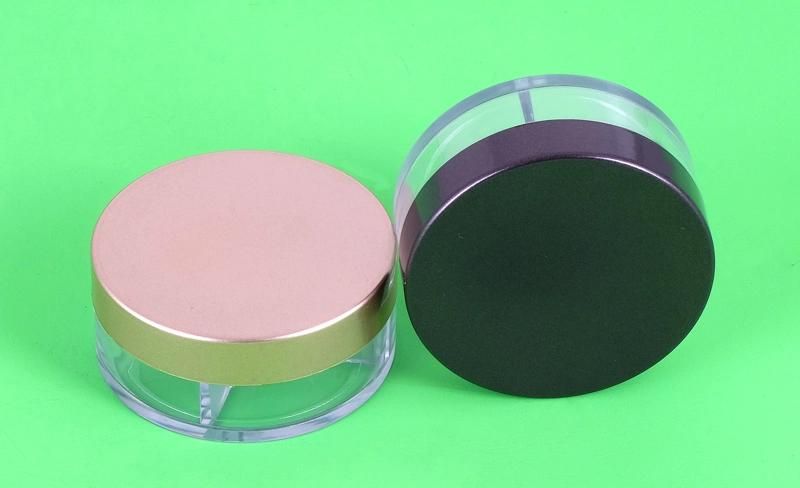 High-Grade Golden Cap Round Loose Powder Eyeshadow Case for Cosmetic Packaging