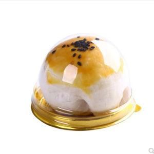 Pet Plastic Container Egg Yolk Puff Cake Box with Clear Arch Lid