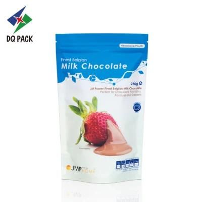 Dq Pack Custom Printed Mylar Bag Whosales Reusable Plastic Bag Stand up Zipper Bag for Food Snack Packaging