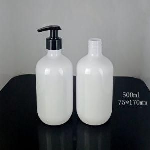 Eco-Friendly Plastic Liquid Soap Bottle with Bamboo Pump Pet Plastic Shampoo Bottle 300ml Empty Shower Gel Bottle