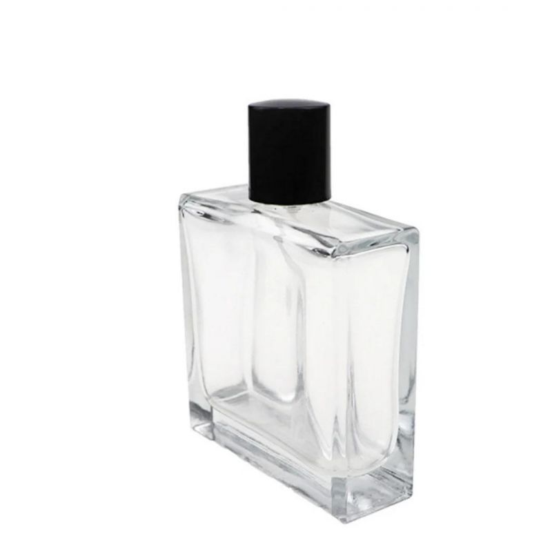 100ml Flat Square Glass Perfume Bottle with Metal Spray Head