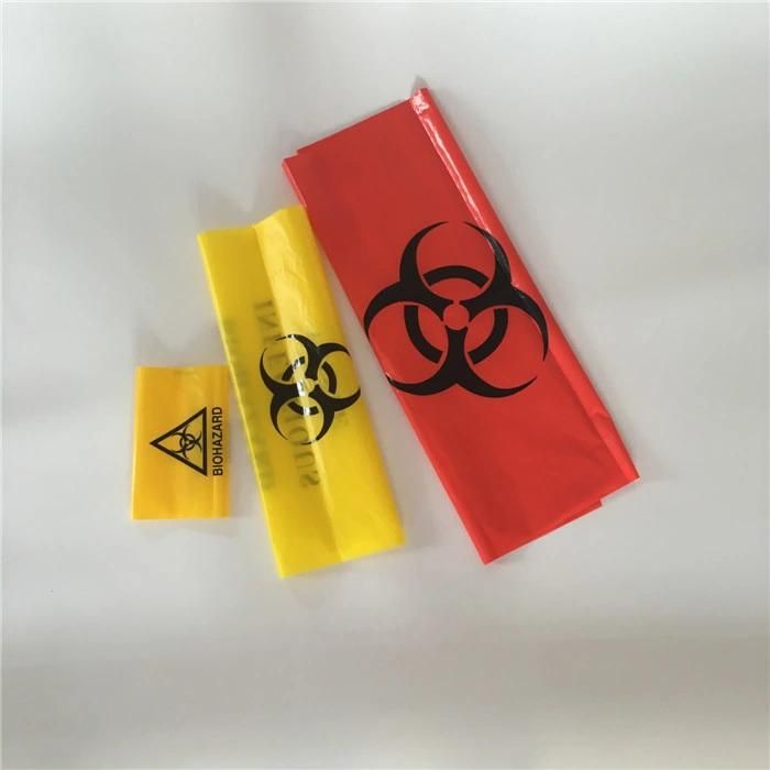 Red HDPE LDPE Biohazard Disposable Waste Bag for Medical