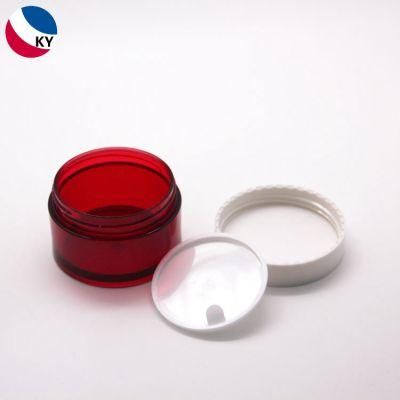 Round 3oz Transparent Red Color Cosmetic Jar Face Cream Container