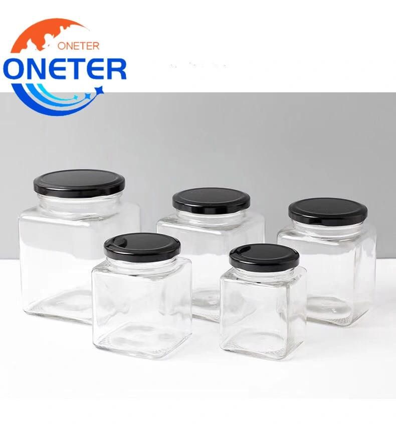 475ml Clear Square Food Grade Seal Container Glass Jar for Jam