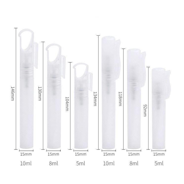 5/8/10ml Perfume Pen Spray Bottle PP Plastic Bottle with Holder/Clip Cosmetic Packaging Empty Bottle