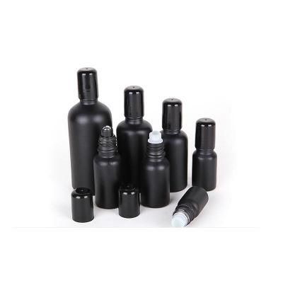 5ml, 10ml, 15ml, 20ml, 30ml, 50ml, 100ml Matt Black Roll on Glass Bottle Stainless Steel Ball Sample Vial Cosmetic Packaging Container Bottle