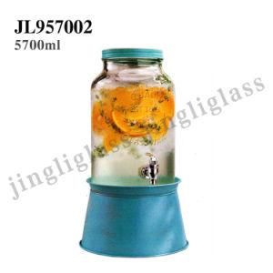 Dispenser Glass Jar with Tap for Beverage and Beer