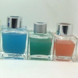 40ml 50ml 85ml Square Glass Diffuser Bottle with Sliver Color Screw Cap