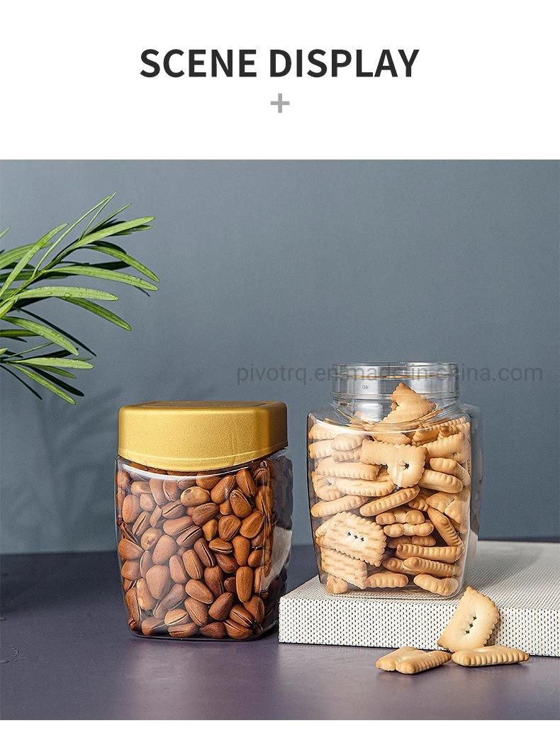 420ml Clear Square Shape Plastic Bottle for Food Storage